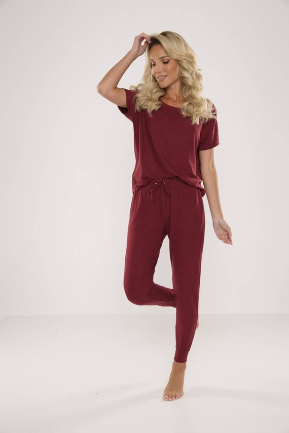 346 Paula Plus Size Pijama de Mujer De Lafense - granate