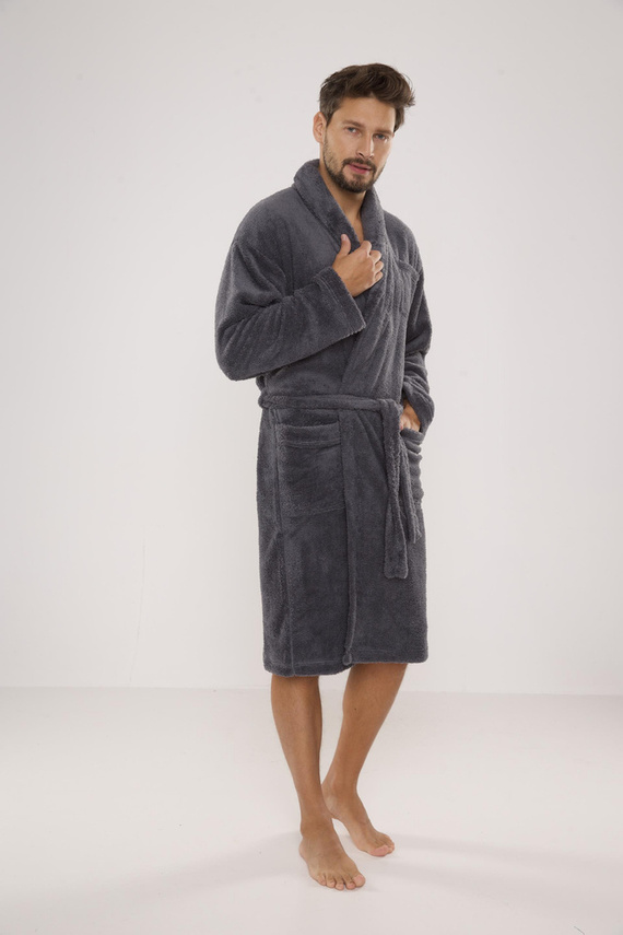 811 Albornoz de felpa para hombre De Lafense - gris