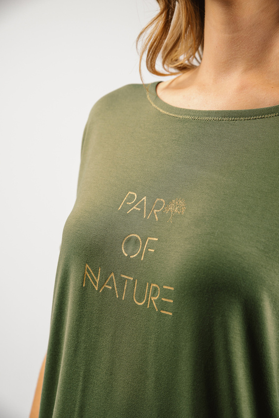 Pijama Natura Mujer manga corta, pantalón 3/4 Moda Italiana - caqui