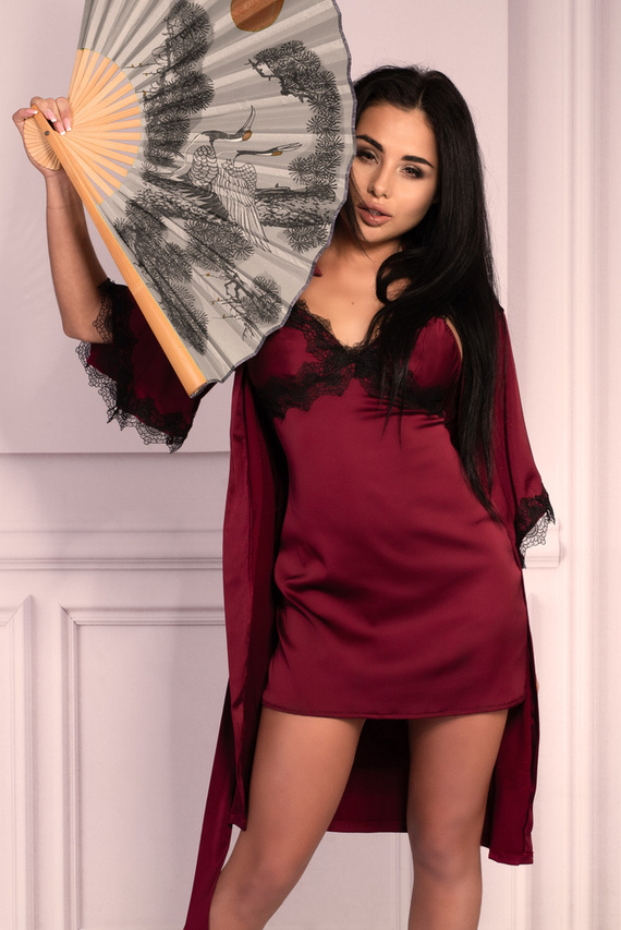 Aresmina LC 90564 Cereza Caoba Colección bata mujer LivCo Corsetti