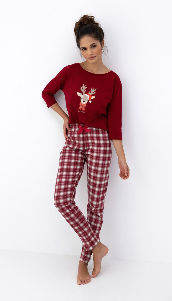 Pijama Mallory de Sensis - pijama de mujer de algodón con pantalón largo y estampado navideño