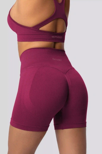 Spaio PUSH-UP PRO shorts moldeadores sin costuras tiro alto fitness red wine