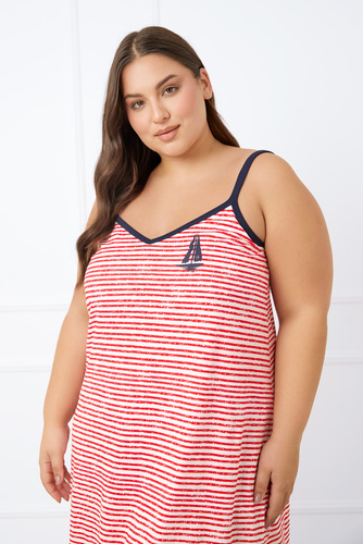 Flota camisa de mujer, slim-fit Moda Italiana - print rojo