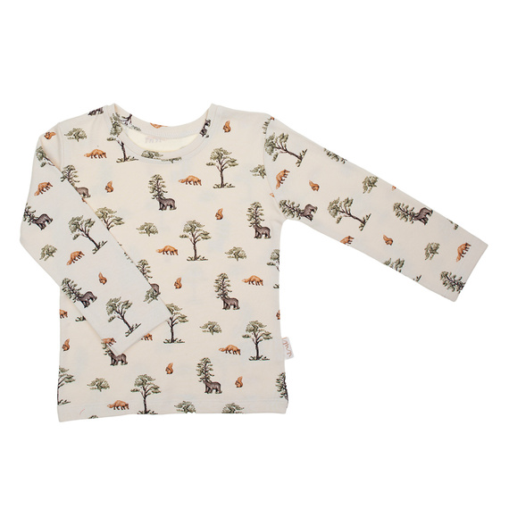 218138 Blusa bebé Oso Yogui Nicol - algodón, manga larga, estampado bosque