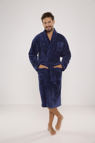 811 Albornoz de felpa para hombre De Lafense - denim