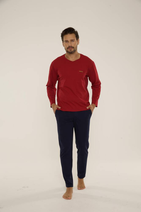 683 Kevin Forex Pijama de hombre - granate - azul marino