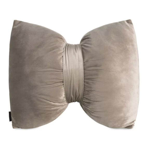 Eurofirany Cojín de Navidad beige 45x55 - lazo de terciopelo