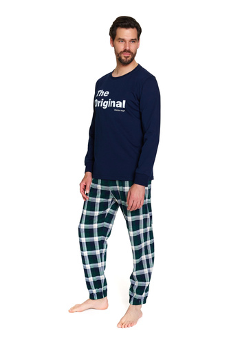 7341 Doctor Nap - Pijama de hombre "The Original" | 100% algodón, producción polaca - azul marino