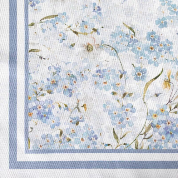 Mantel Summer 18 Eurofirany natural con diseño de no me olvides 100% poliéster