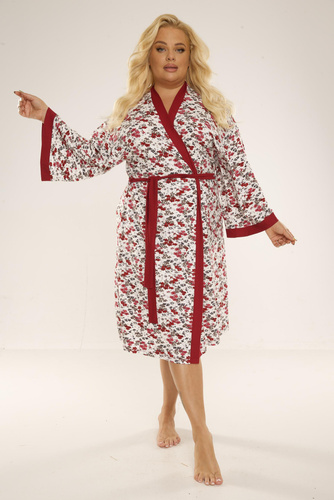 468/473 Mia Bata de mujer Plus Size Forex - granate