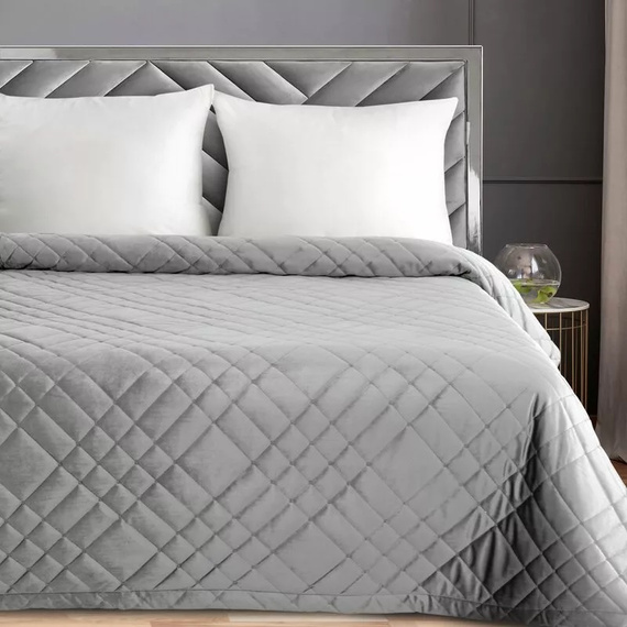 Ria 6 Colcha decorativa de terciopelo Eurofirany plata