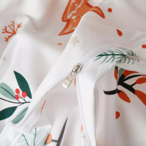 Ropa de cama de Navidad de microsatina blanca I25 Spod Igły i Nitki - suave, lisa y duradera