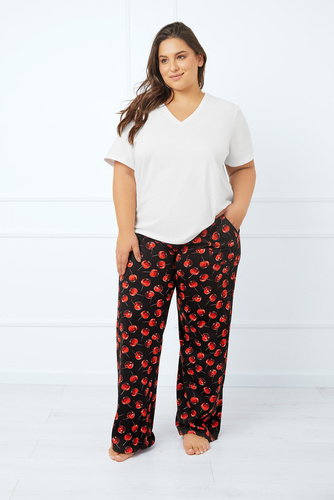 Cherry Pantalón de pijama de mujer, largo Moda Italiana - estampado