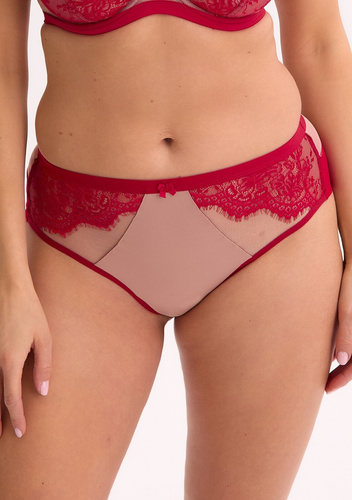 Gaia GFB 1274 Braguita de bikini Frida de encaje y malla en rojo, sensual y ligera