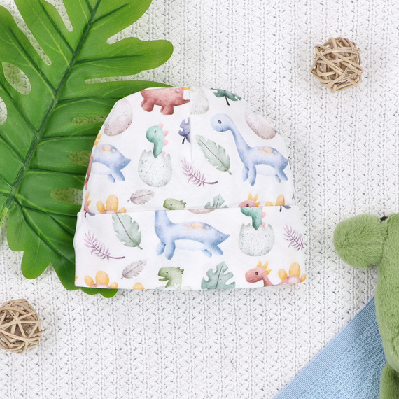 ABN-5580 Gorro de bebé Dino Explorer Nini- algodón orgánico, suave y transpirable