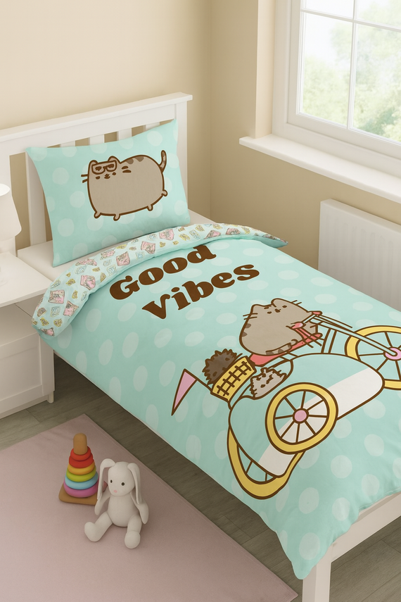 Ropa de cama de algodón menta Pusheen - Halantex PUS-2705BL