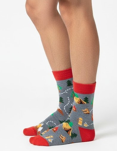 0125.053 Trekking - calcetines de hombre Milena con estampado de colores, Melange