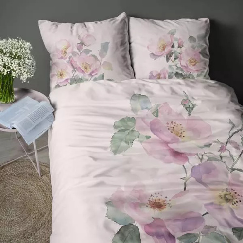 5426 A Ropa de cama de microfibra 3D en rosas silvestres pastel - Detexpol