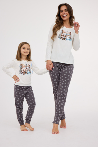 977/190 978/190 Pijama de niña Friends Cornette - algodón, manga larga, tema invierno