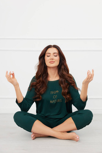 Natura Ladies 3/4 pijama Moda Italiana - verde
