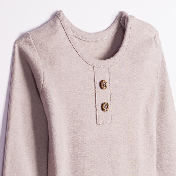 228096 Nicol FARMA Body para bebé gris manga larga Henley algodón