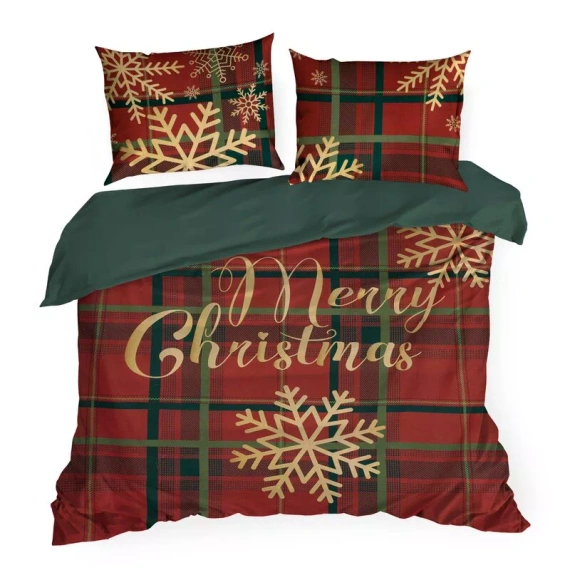 Ropa de cama navideña Eurofirany Estrella 100% algodón rojo y verde