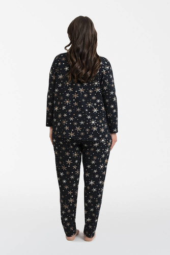 Laponia Pijama señora manga larga, pantalón largo Moda Italiana - estampado