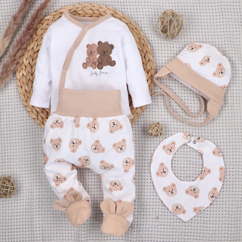 ABK-0048 Conjunto para bebé Sweet Bears de algodón orgánico Nini