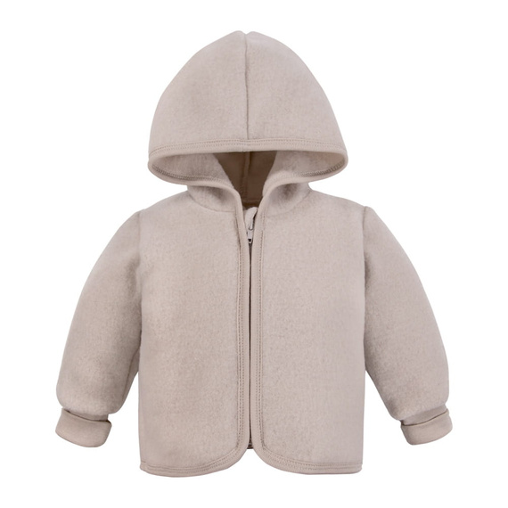 Chaqueta infantil Eevi de lana merino - beige, transpirable y suave