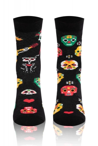 S134D Muerto Calcetines largos Moda Italiana - negro