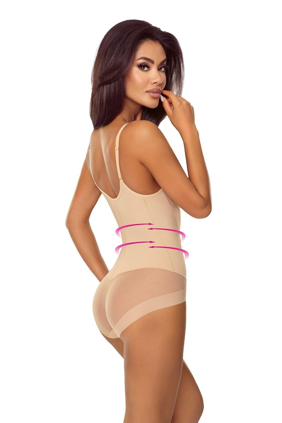 Body 7006 Ofelia Lapinee beige Body moldeador reductor bajo el busto que estiliza la figura