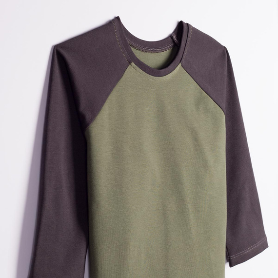 228140 Nicol FARMA Camiseta raglán para niño verde melange algodón