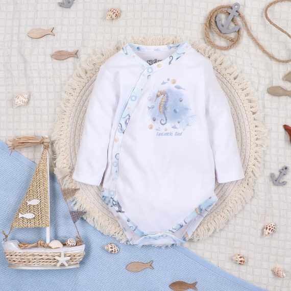 ABN-5442 Sea Of Joy Nini sobre body blanco - algodón orgánico, para bebés