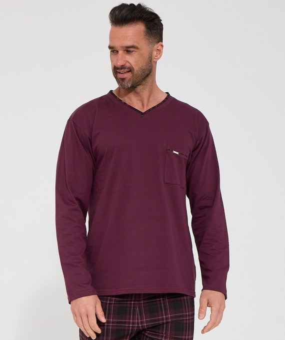 Pijama para hombre Cornette 122/334 Russell 100% algodón manga larga escote en V