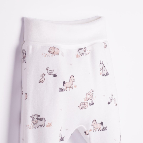 228009 Nicol FARMA Pantalones cortos para bebé de algodón con animales crema