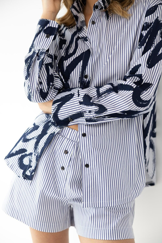 Pijama mujer Hallie algodón rayas botones manga larga cómoda