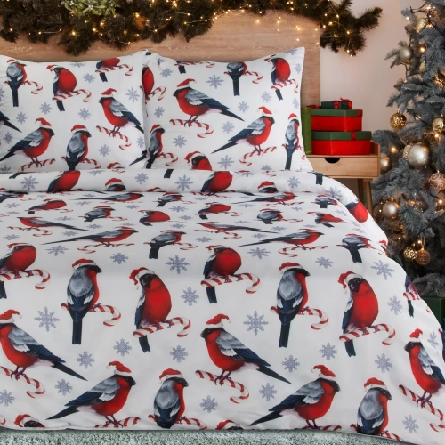 Melody Navidad ropa de cama de microfibra Eurofirany rojo decorado con estampado navideño