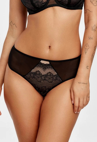 Braguitas de mujer Otylia Azal negras clásicas de encaje con microfibra y tul