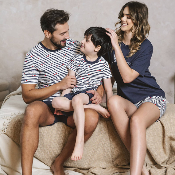 Korfu Pijama niño manga corta, pantalón Moda Italiana - estampado/verde