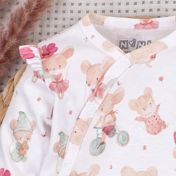 Body Nini Little Mouse 100% algodón orgánico, fabricado en Polonia