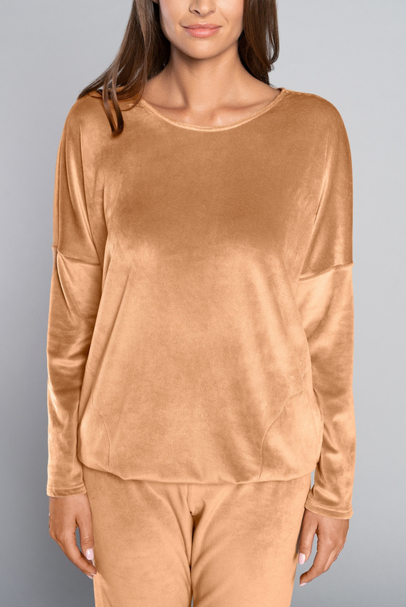 Conjunto largo Juga para mujer. manga, longitud. pantalones camel de moda italiana