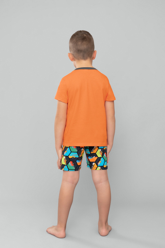Comics Pijama de manga corta para niño, pantalón Italian Fashion - naranja/estampado