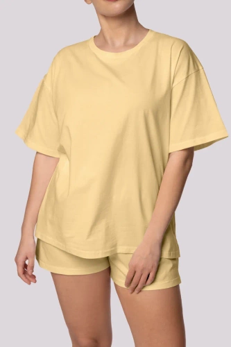 Pijama de mujer de manga corta Bliss Mona amarillo