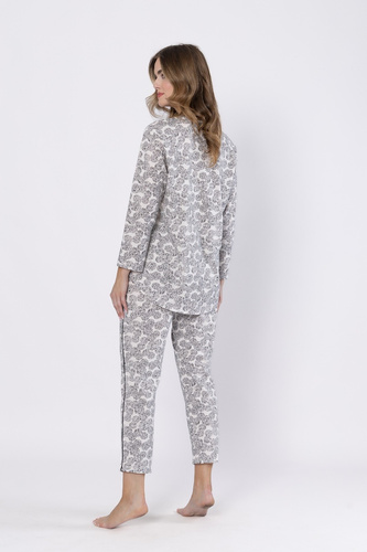 1609 Pijama Bronia Leveza negro - clásico, abotonado, manga larga