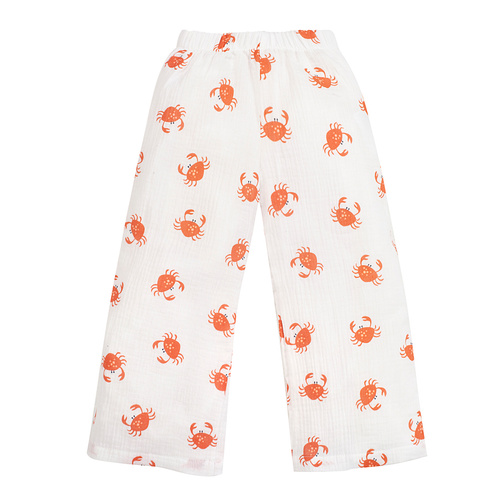 Pantalón culotte de muselina color crudo cangrejo Pinokio - ligereza estival y estilo náutico