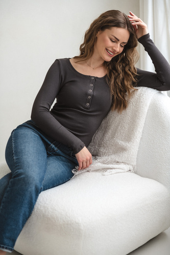 Tummy Milk&Love camiseta premamá y lactancia viscosa graphite