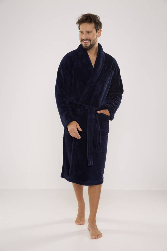 811 Bata de felpa para hombre De Lafense - azul marino