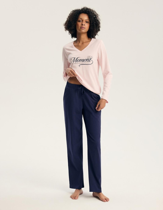 Henderson 46114 Gianna Pijama de Mujer Rosa 100% Algodón Manga Larga