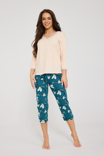 Pijama de mujer Cornette Ester 1107/506 100% algodón manga 3/4 pantalón 7/8
