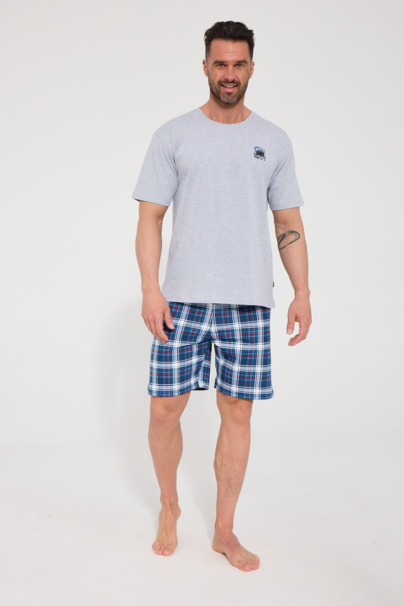 Cornette Grizzly 2 326/340 Pijama de algodón para hombre con manga corta gris